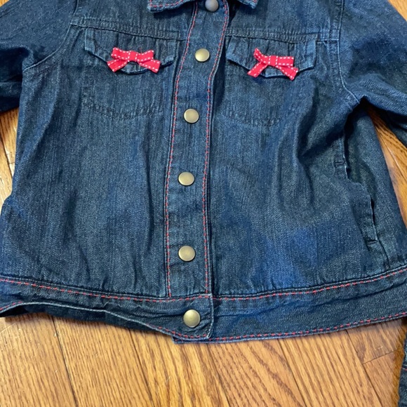 Gymboree denim jacket w/red bow detail & snap closure size 8 - Picture 3 of 8